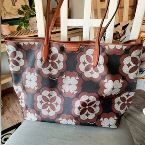 Kate Spade Black and Brown Floral Tote
